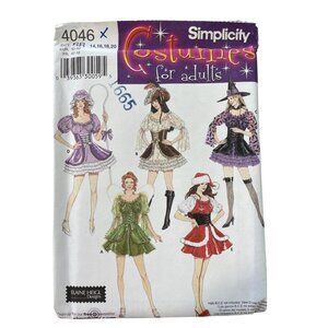Simplicity 4046 Costume Size 14-20 Adult Sexy Fairy Santa Witch Bo Peep UNCUT